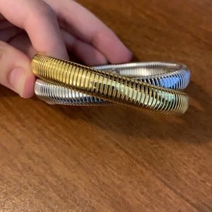 Janis Savitt Double Cobra Bracelet Gold/Silver